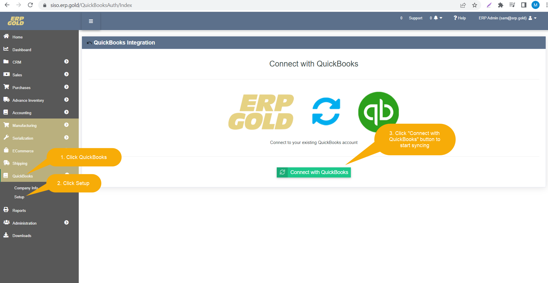 QuickBooks Integration | ERP Gold | Texas